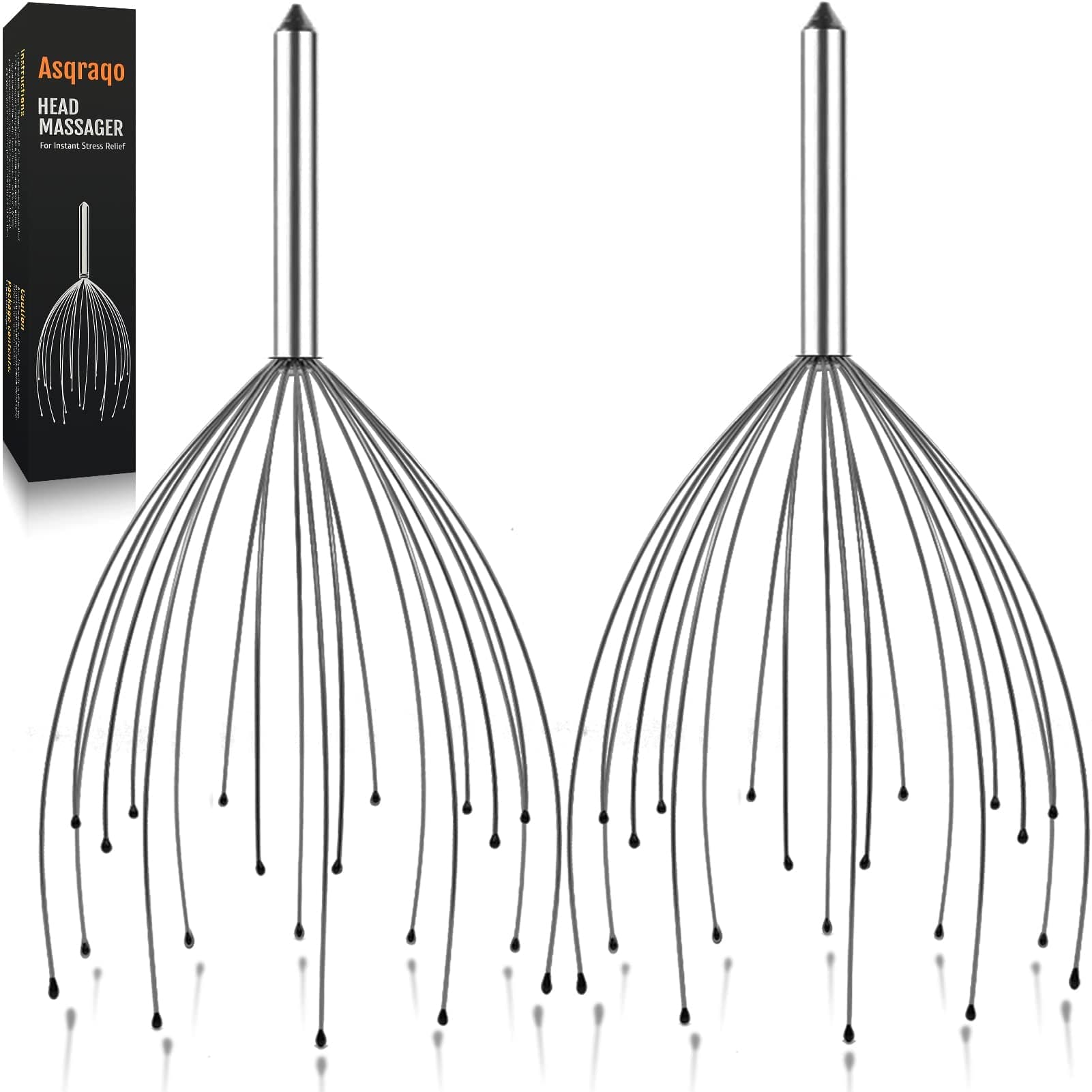 Stocking Stuffers, 2 Pack Scalp Massagers, 20 Fingers Hand-held Massage Tingle, Head Massagers for Deep Relaxation, Stress Relief and Hair Stimulation Christmas Presents