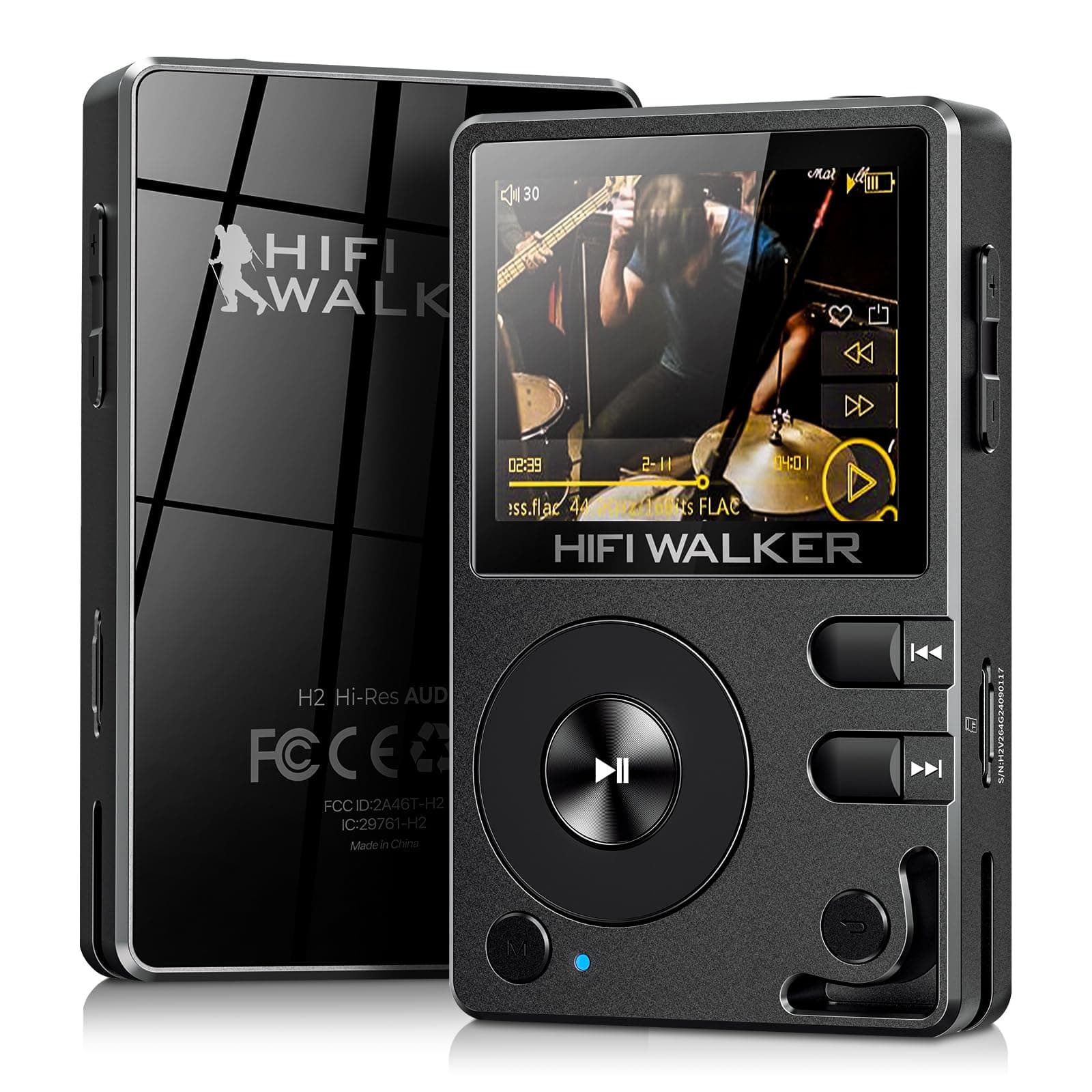 H2 HiFi MP3 Player with Bluetooth, Lossless DSD DAC Flac, High Resolution Music Player, Portable Audio Player with 64 GB Memory Card, Supports up to 256 GB