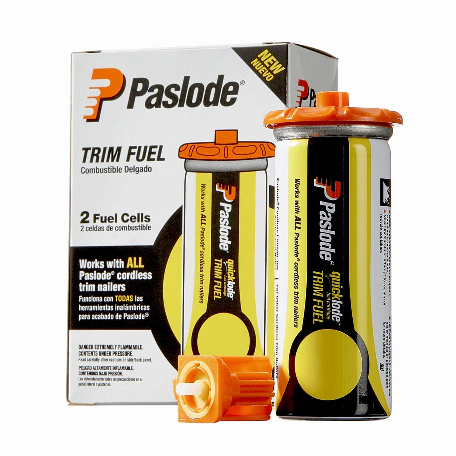 Paslode Universal Short Yellow Trim Fuel Cell - 816007 - For Paslode Finish & Brad Nailers - 2 Pack