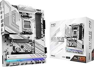 ASRock Motherboard X870 Pro RS AMD Ryzen 9000 Series CPU (Soket AM5) Compatible X870 Chipset ATX Motherboard