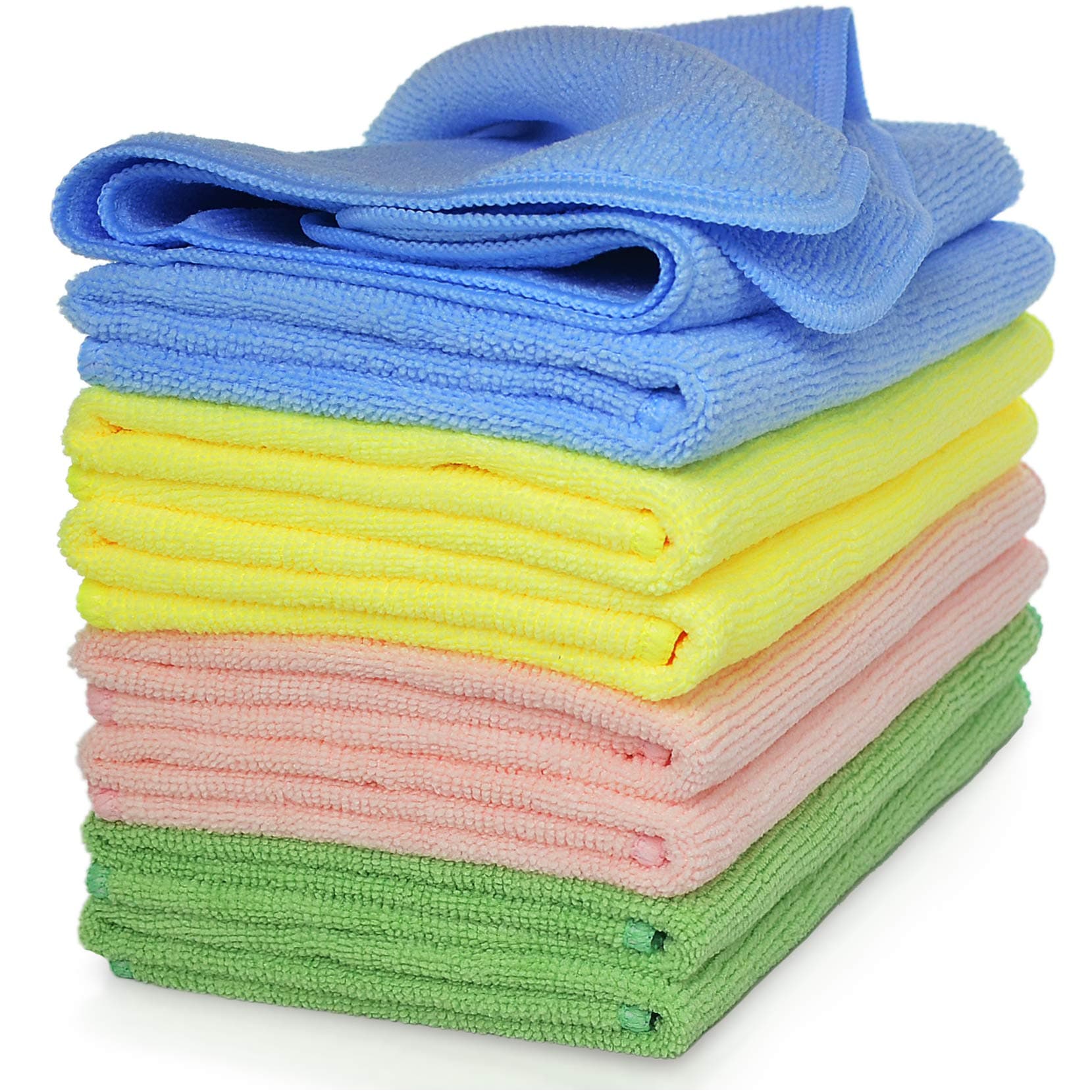 VibraWipe VWM-08 Microfiber Cleaning Cloths, 4 Colors - 8-Pieces