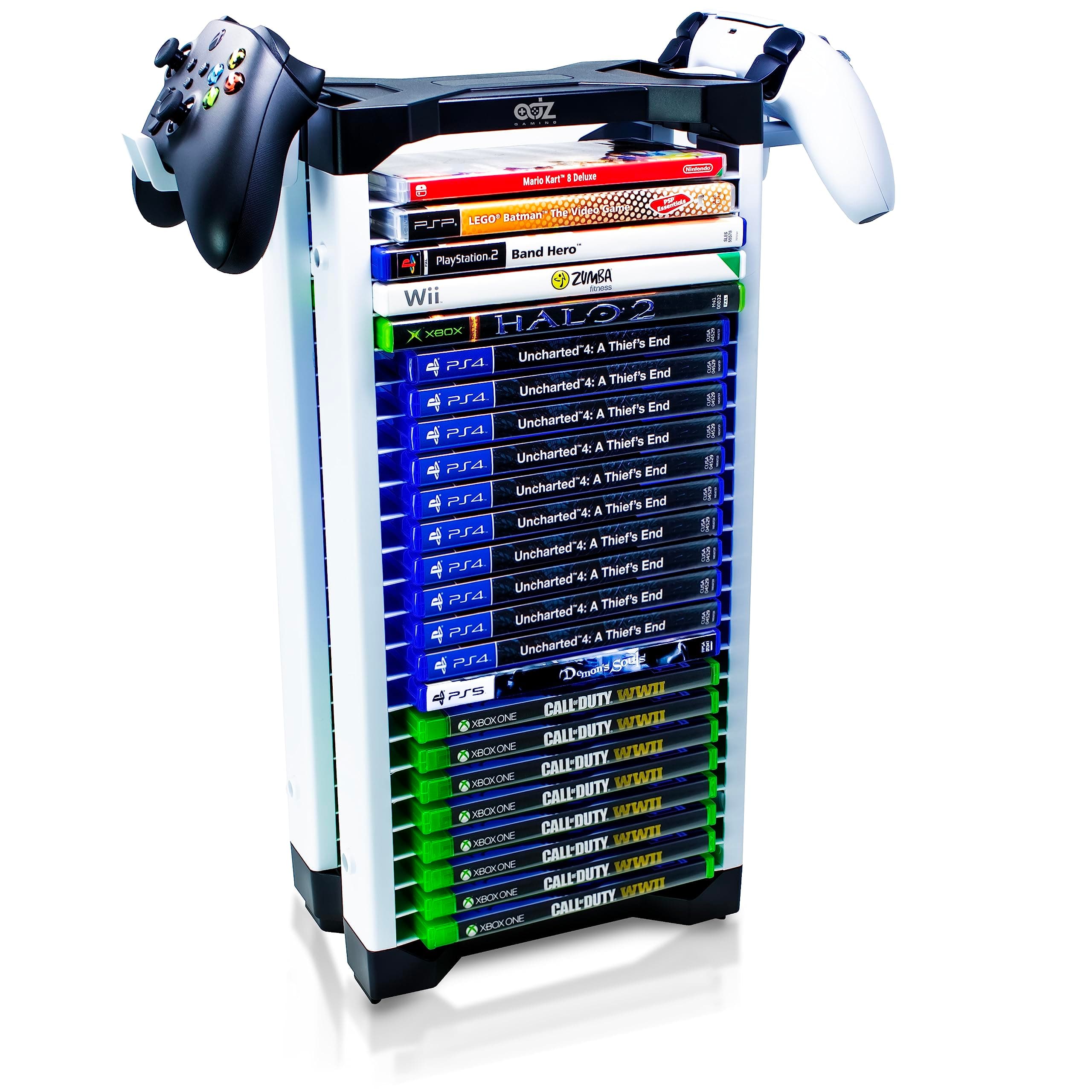 ADZ Universal Game Holder – 23 Game Storage Tower Rack for PS2 PS3 PS4 PS5 PS...