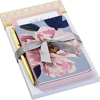 Notepad Bundle with Pen, Pretty Pinks (3 Notepads in Assorted Sizes with Gold Pen), 5STZ5086