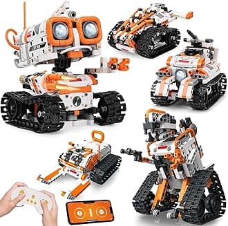 STEM Robotics Kit for Kids Ages 6+, 5-in-1 Remote/APP Control Coding Robot, Educational Engineering Building Toys with Programming, Science Projects Great Gift for Boys & Teens