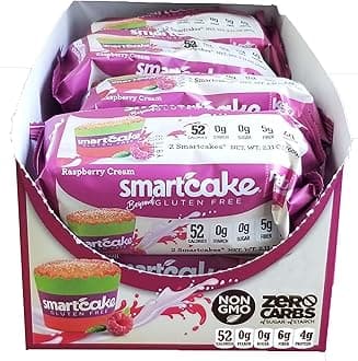 smartcake Smart Baking Company , Sugar Free, Gluten Free, Low Carb, Keto Dessert (Raspberry Cream, 16 CT)