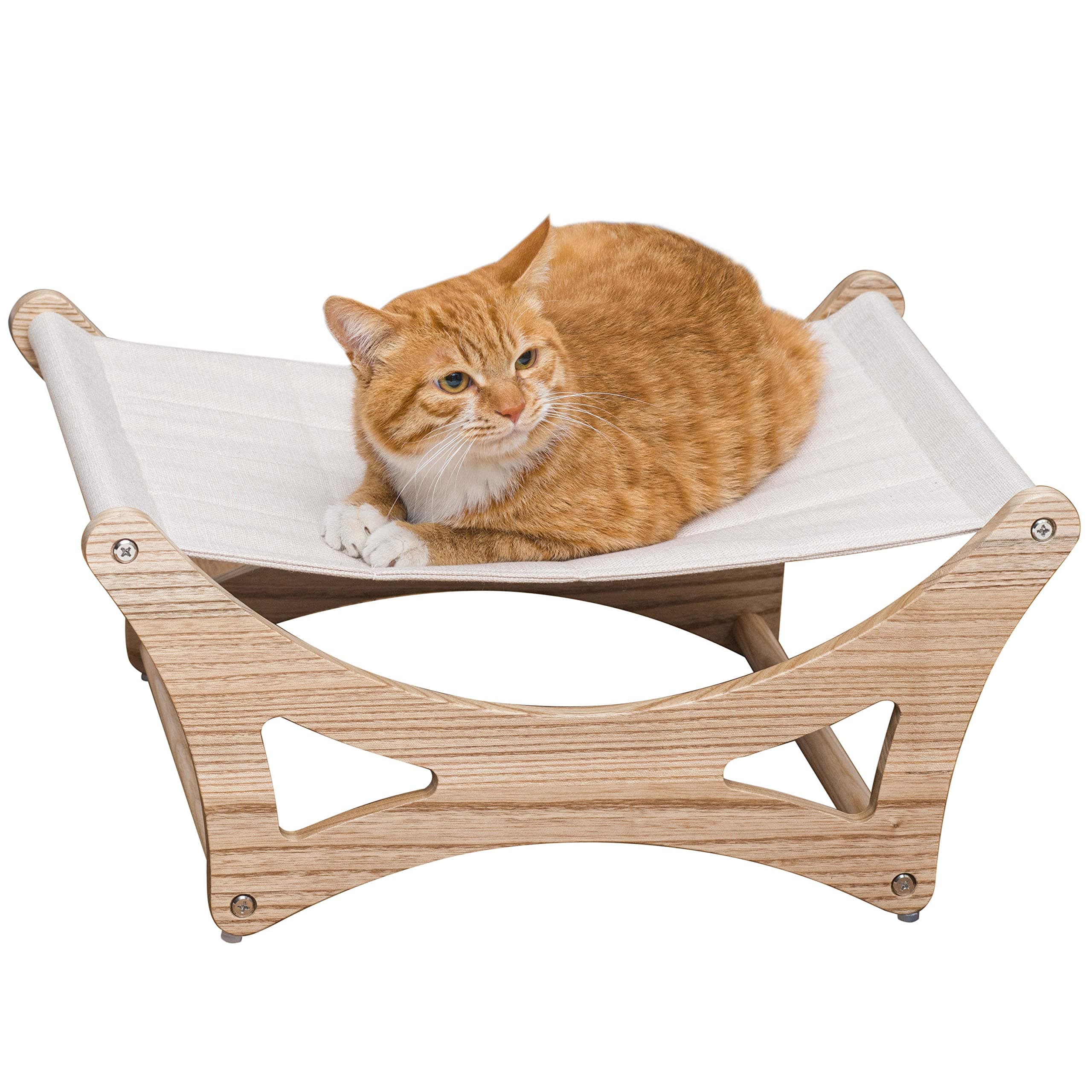 HomeNest Wooden Cat Hammock - Modern Cat Bed Furniture for Small & Large Cats - Elevated Cat Bed, Sturdy & Durable Pet Bed Made of Solid Wood