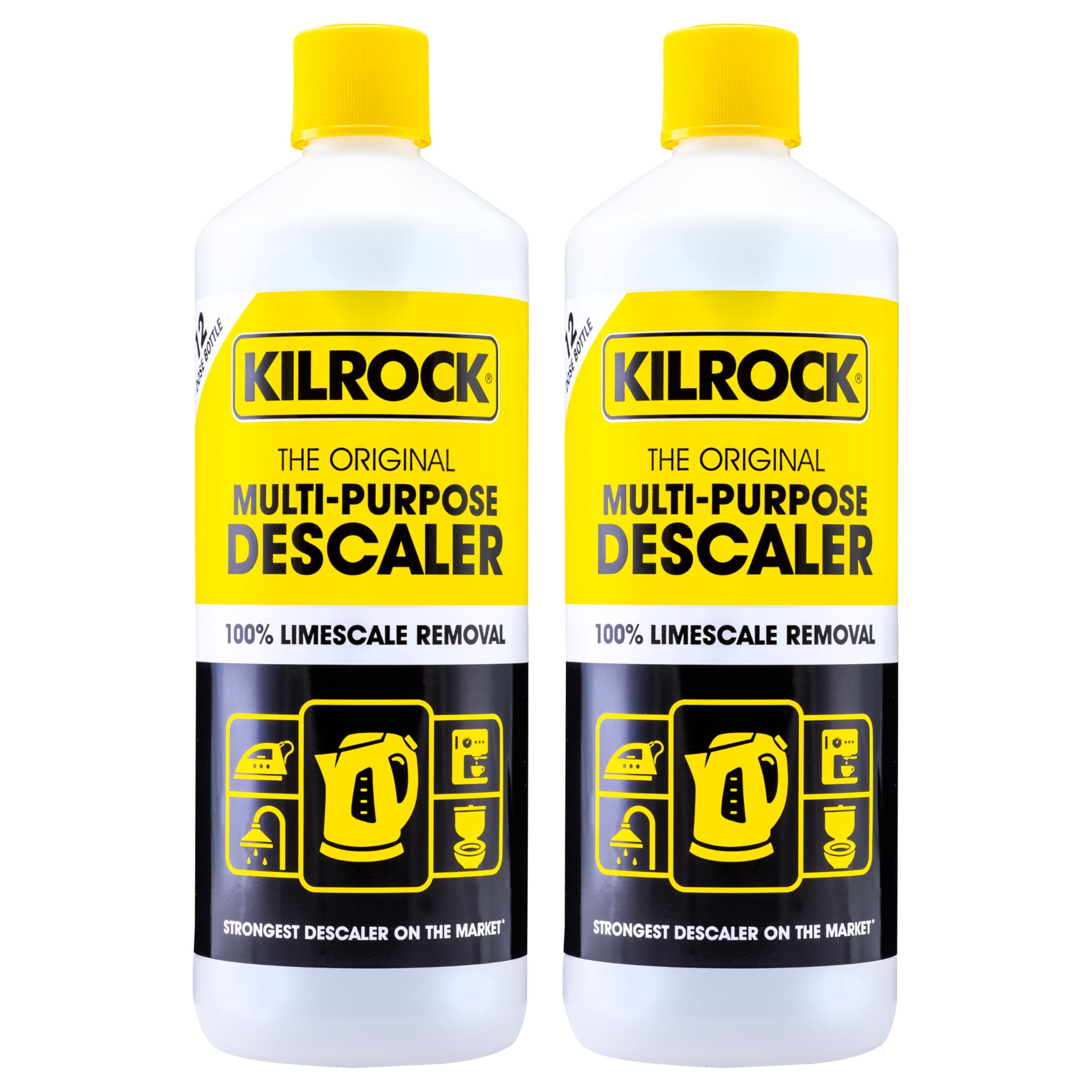 Mega-K Multi-Purpose Descaler 2 x 1 Litre (24 Doses) - Limescale Descaling for Kettles, Shower Heads & Coffee Machines - Biodegradable and Phosphate Free