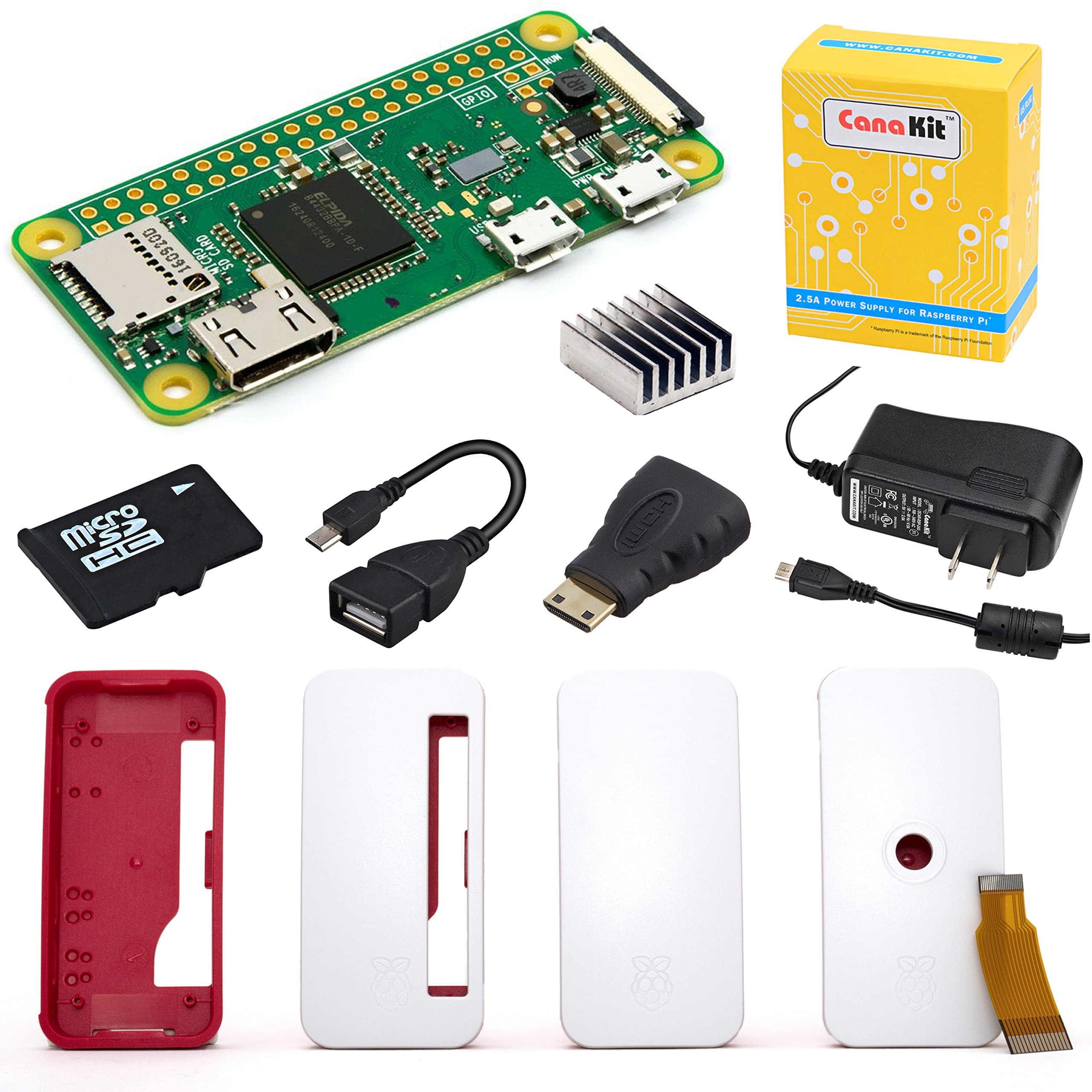 CanaKit Pi Zero W (Wireless) Complete Starter Kit - 16 GB Edition