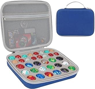 Toy Storage Box Compatible with Bakugan Battle Planet,BakuCores,Armored Alliance,Geogan Rising,Sponge is Pre-Slotted in Two Sizes,Compatible with Different Bakugan Toys(CASE ONLY) (Blue)